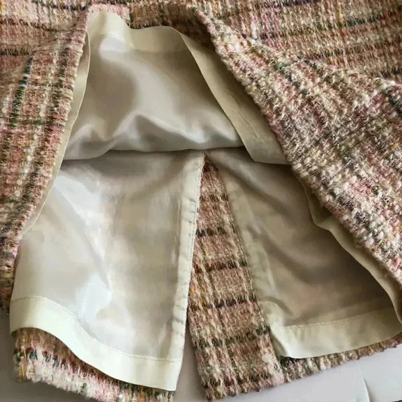 Kasper Petite pink/ivory tweed pencil zipper back skirt size 6 petite - Picture 5 of 11